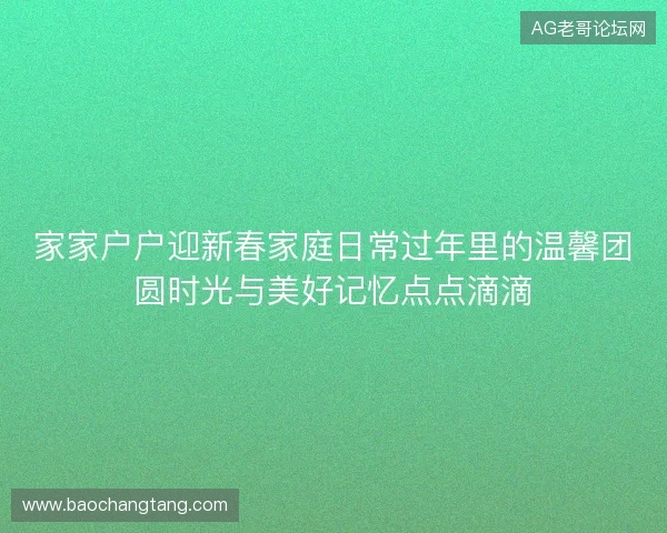 家家户户迎新春家庭日常过年里的温馨团圆时光与美好记忆点点滴滴